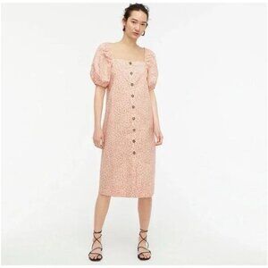 J Crew Cottage dress in pink leopard, XS, pink neutral,
